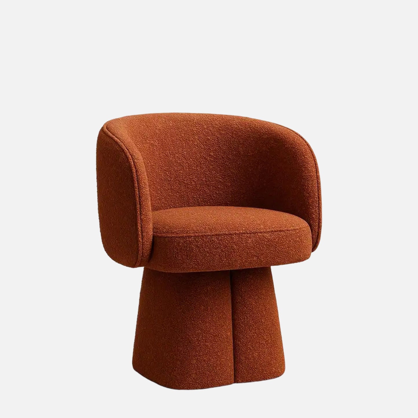 Veelric Sculpted Burnt Sienna Boucle Lounge Chair