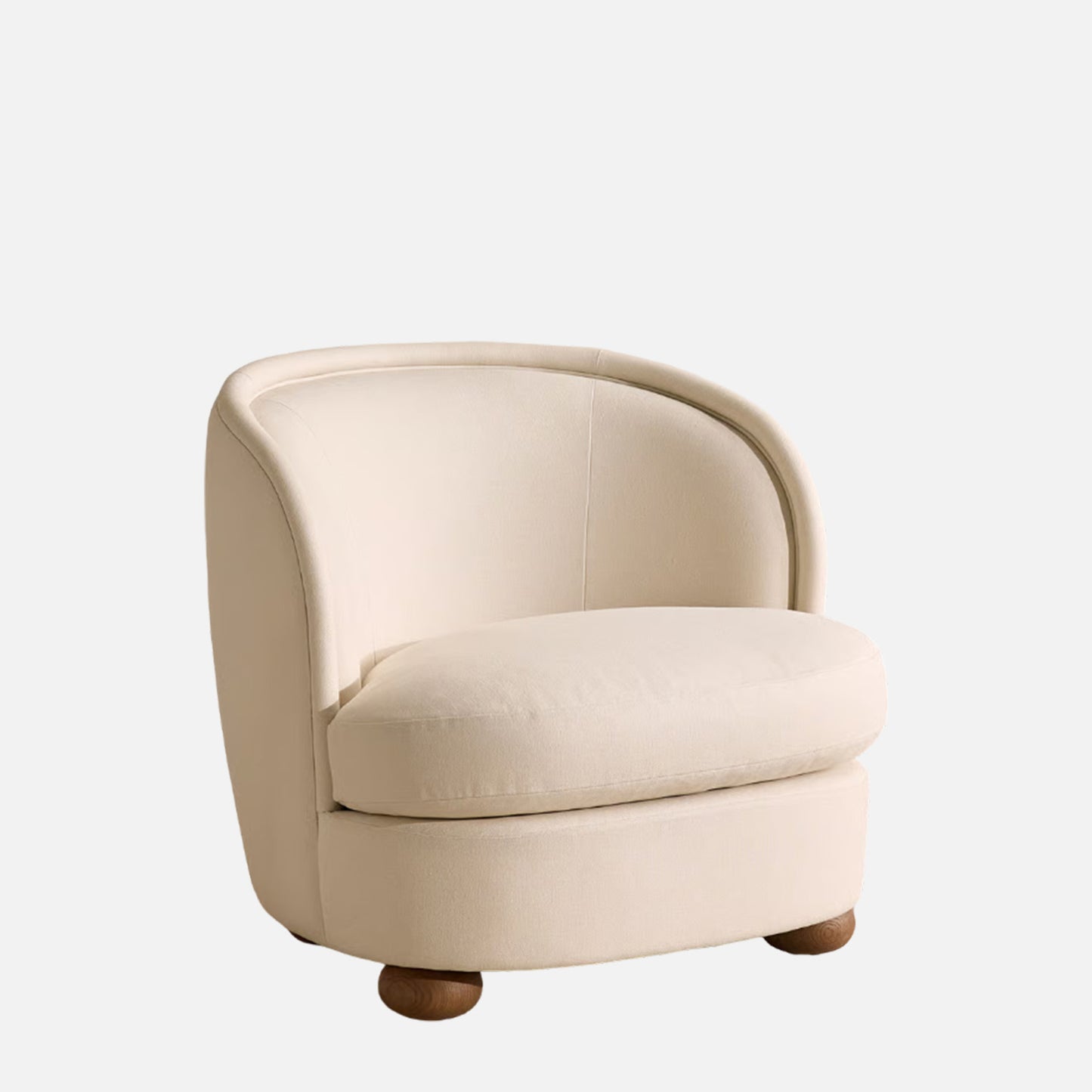 Elevara Petite Ivory Velvet Lounge Chair