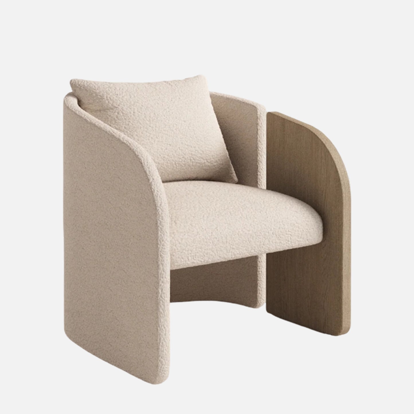 Arevella Sculpted Cream Boucle Lounge Chair