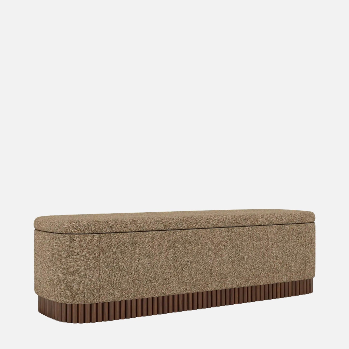 Lunara Edge Speckled Capuccino Boucle Storage Bench