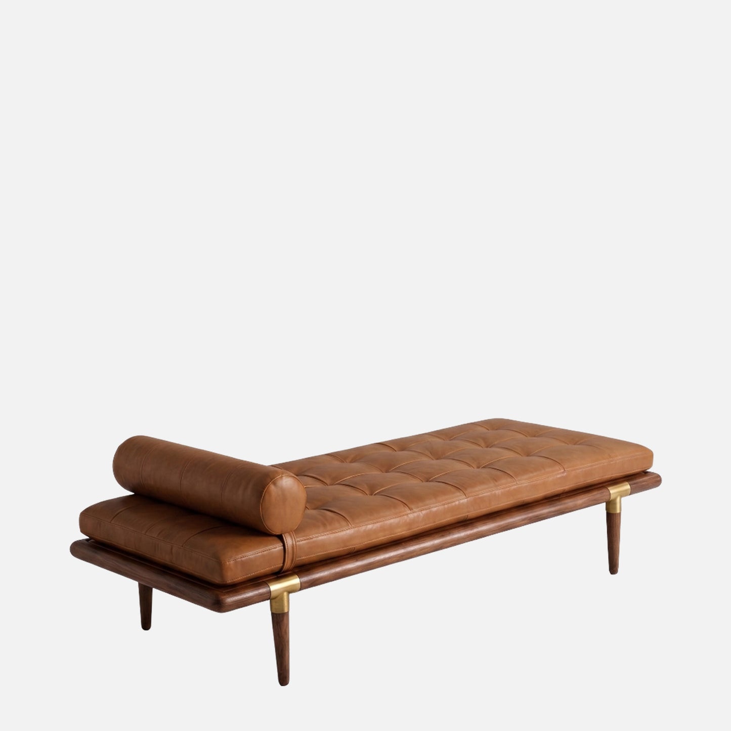 Aurelio Luxe Brown Leather Bench