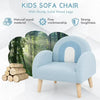 Baby Blue SkyArch Kids Armchair with Wooden LegsPlush Fabric