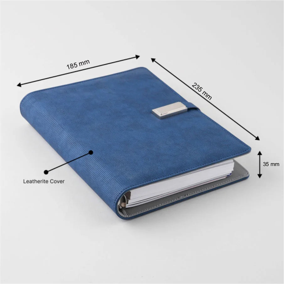 Textured Leatherite Cover Notebook with Metal Clasp Closure