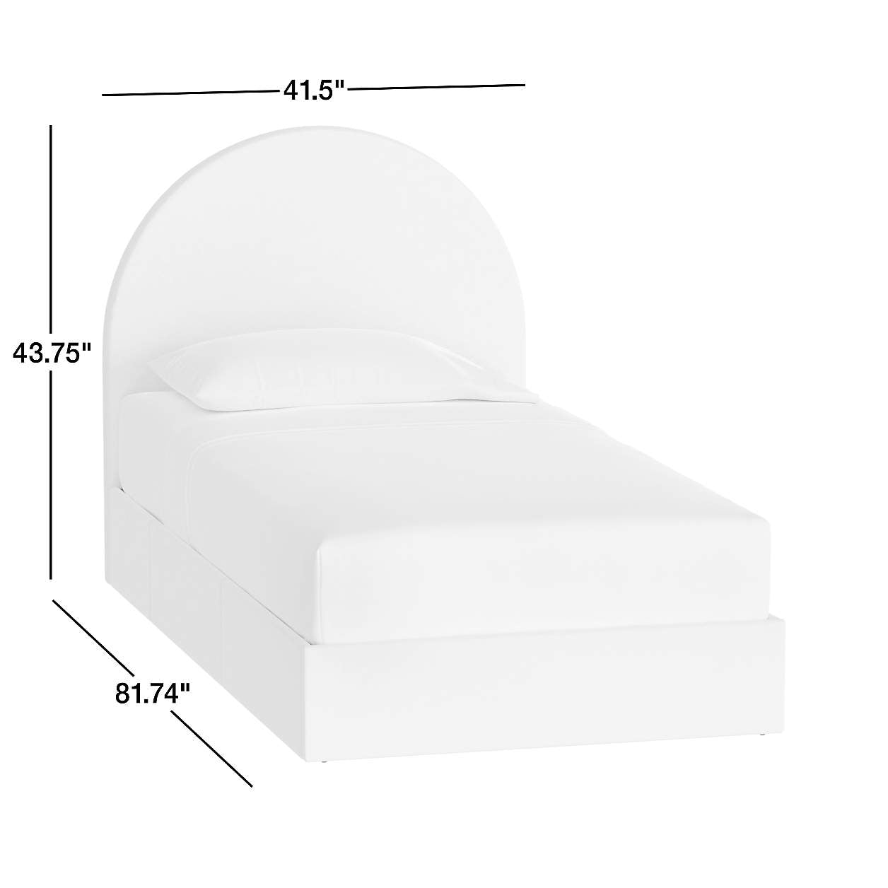 Moonrise Cream Brushed Polyester Kids Big Hydraulic Storage Bed