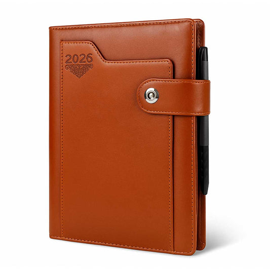 2026 Year B5 Diary with Pen Loop, Flap Closure & Cash Pocket – Premium PU Leather Executive Diary