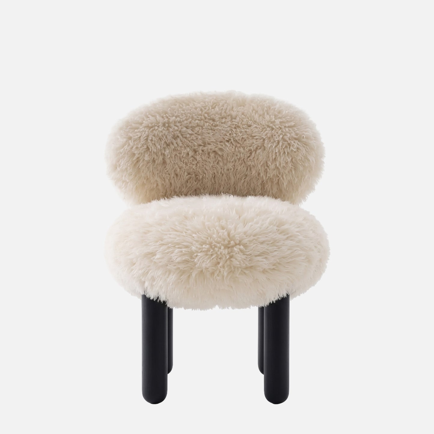 Sneuglo Plush Cream & Black Faux Fur Lounge Chair
