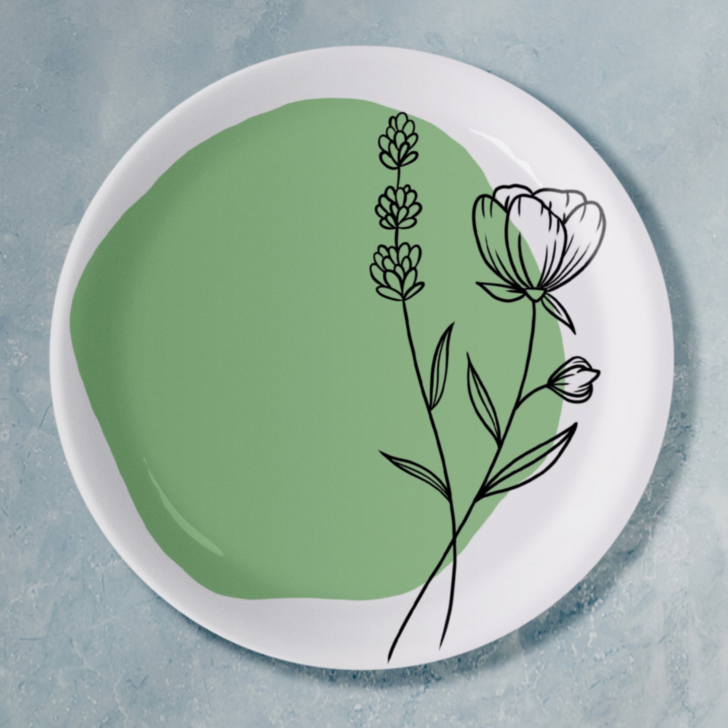 Floral Flourish Wall Plates Set of 5