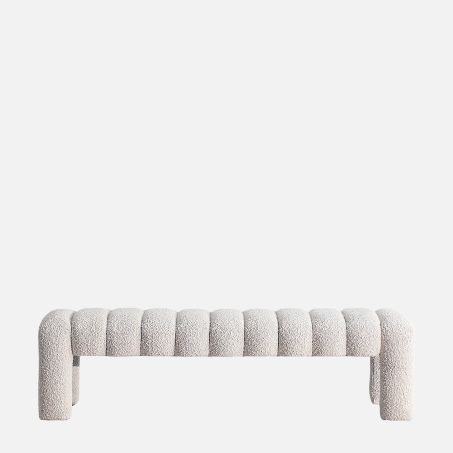 Eldora Channel Ivory Boucle Bench