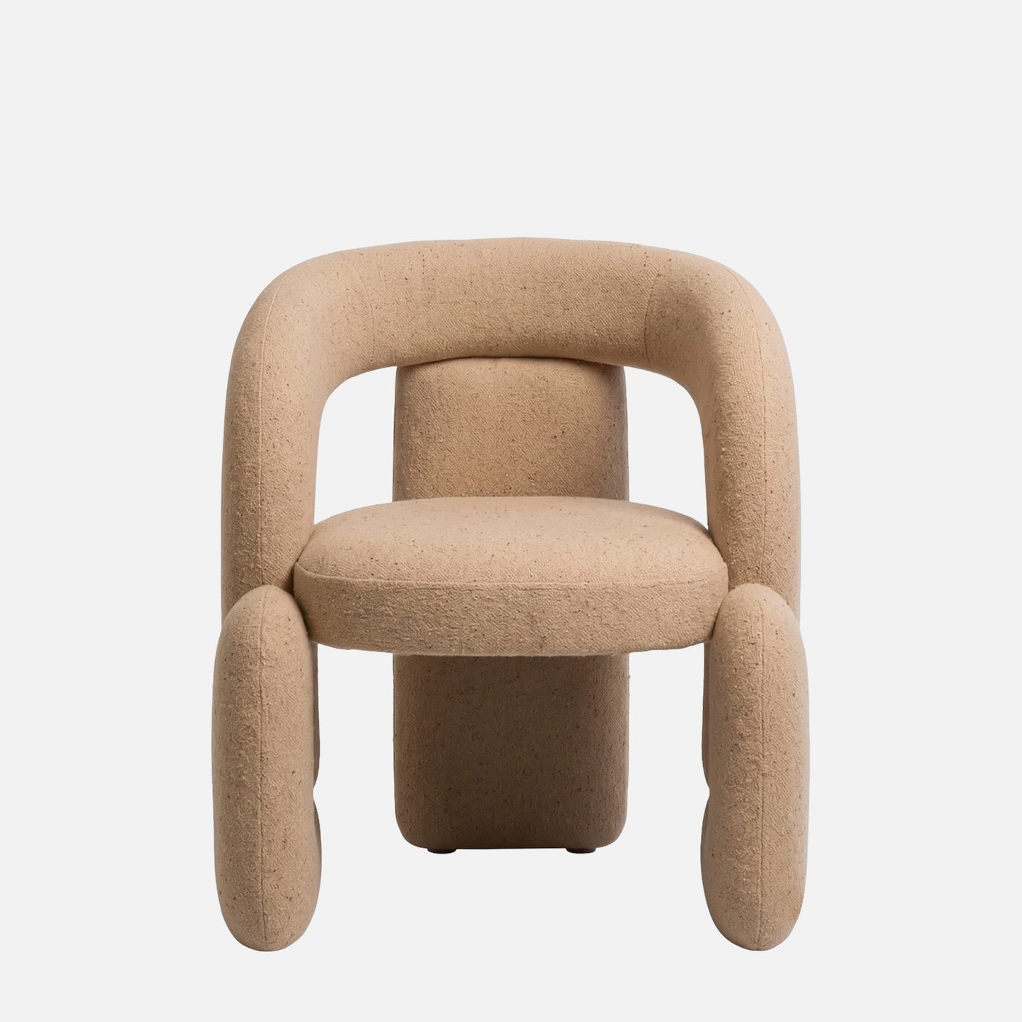 Orevyn Sculpt Loop Sand Beige Linen Lounge Chair
