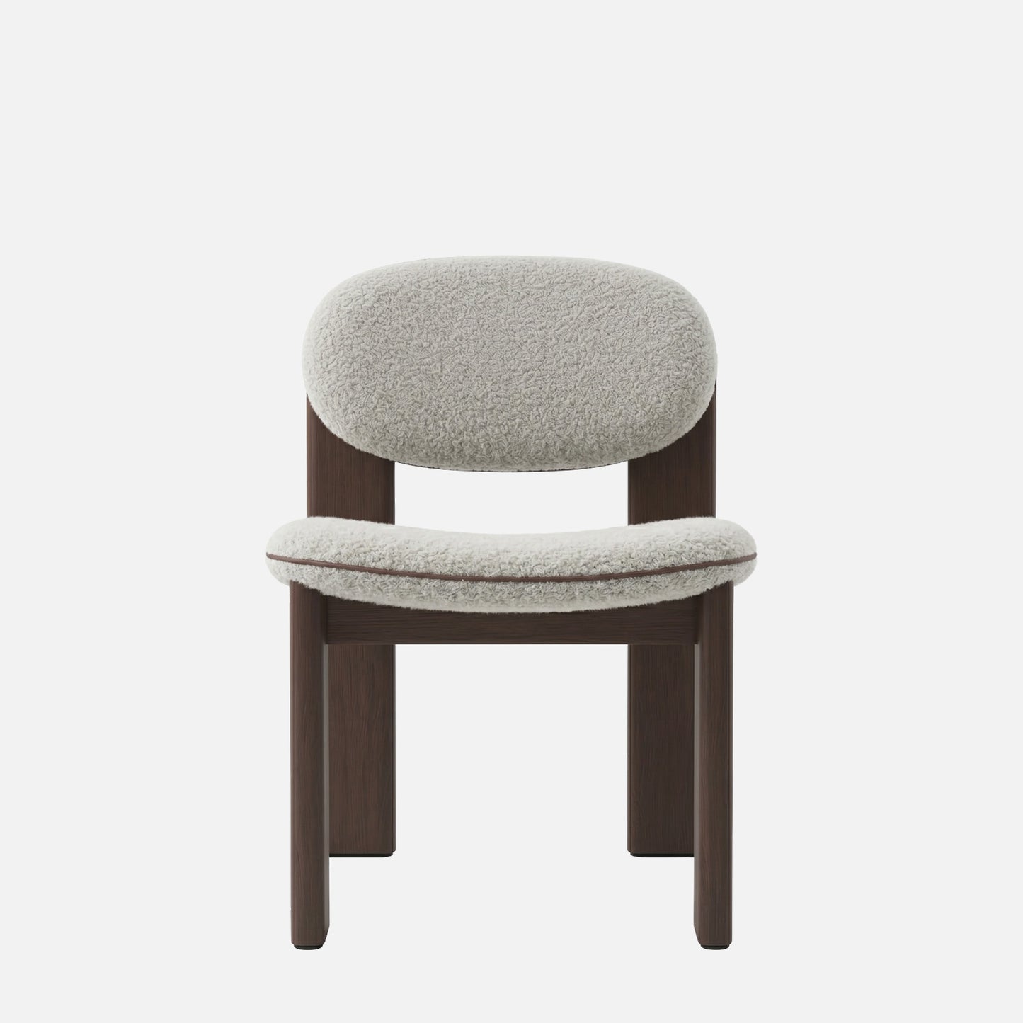 Neerlo Soft Back Grey & Walnut Boucle Dining Chair