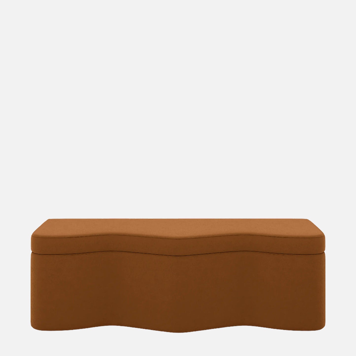 Velmora Wave Caramel Brown Boucle Storage Bench