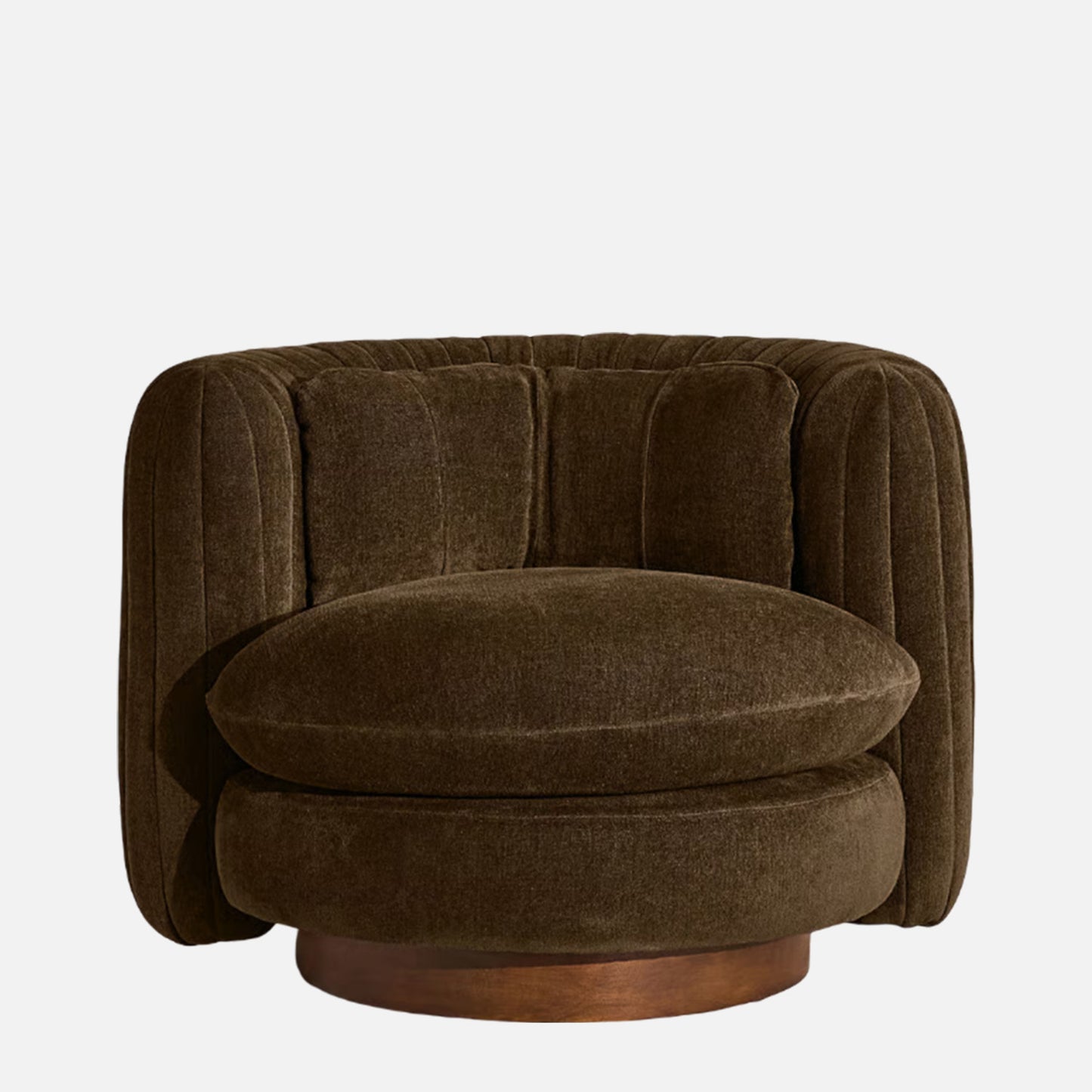 Dreovyn Plush Layered Olive Green Velvet Lounge Chair