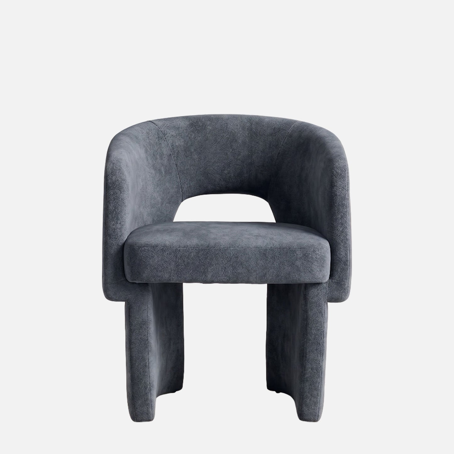 Vaerelle Sculpt Block Steel Blue Velvet Lounge Chair