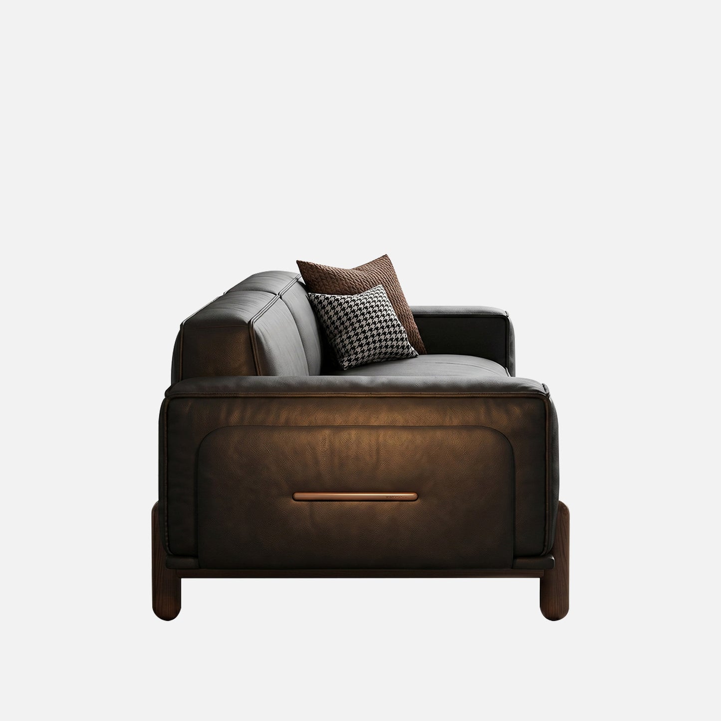 Elaris Leatherette 3 Seater Sofa in Black Colour