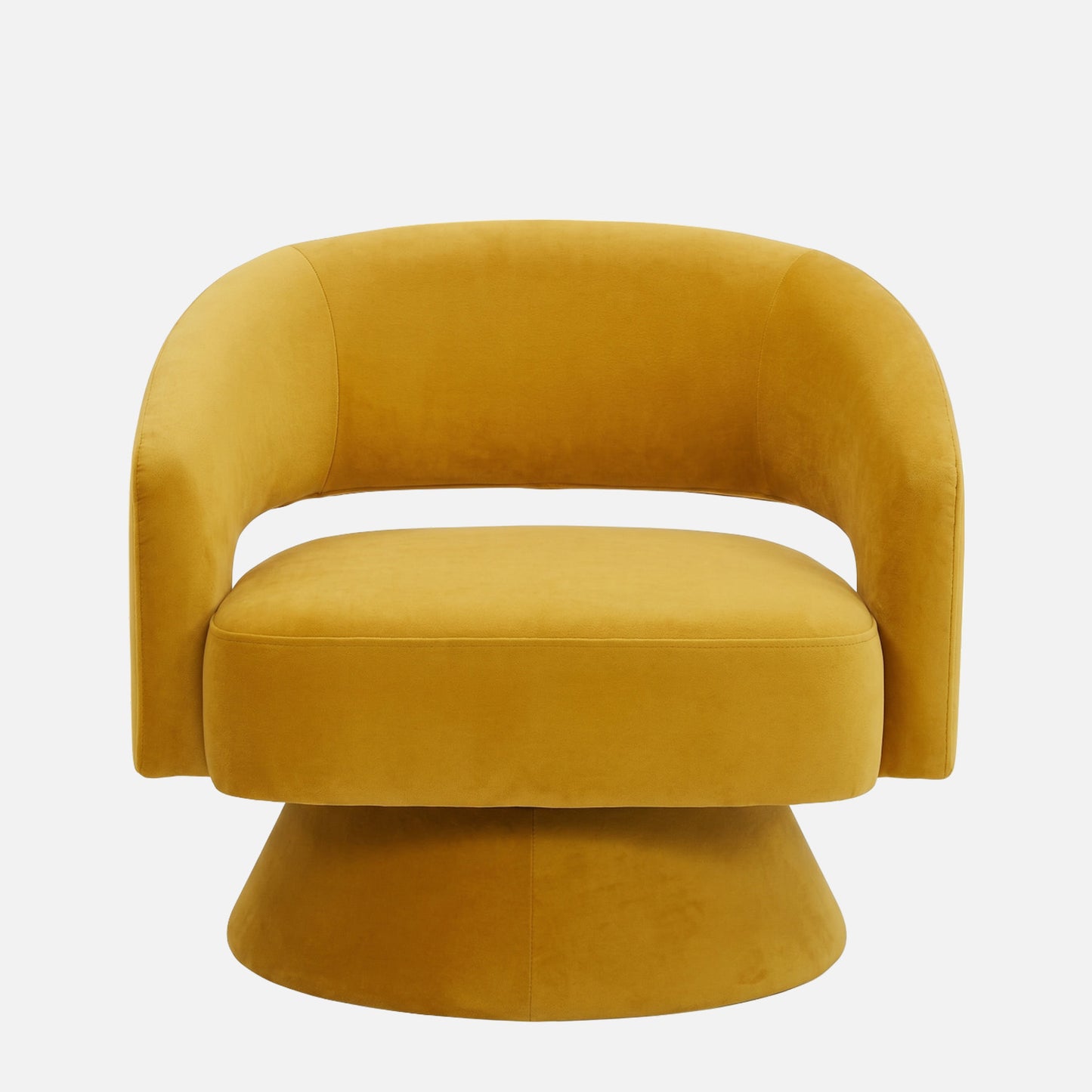 Zoervyn Swivel Mustard Yellow Velvet Lounge Chair