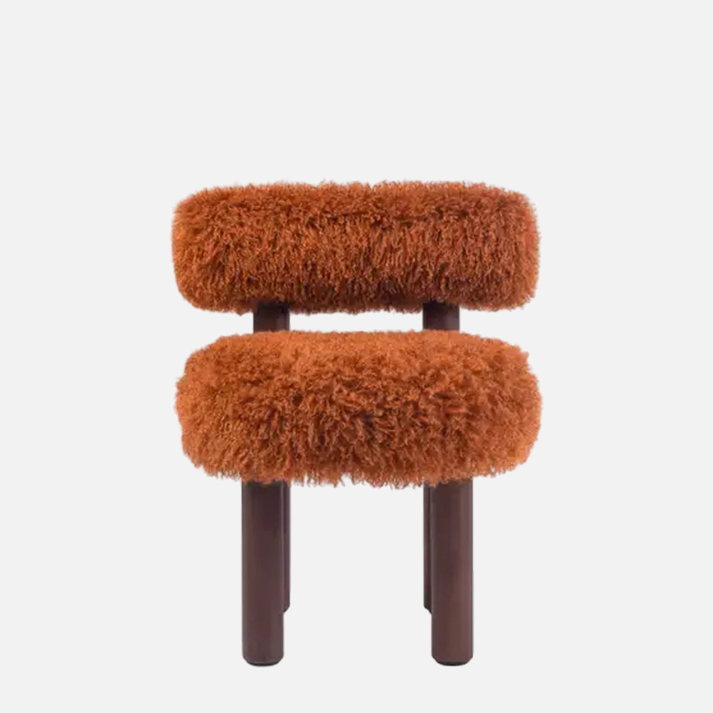 Fleuffin Cozy Burnt Orange Faux Fur Lounge Chair
