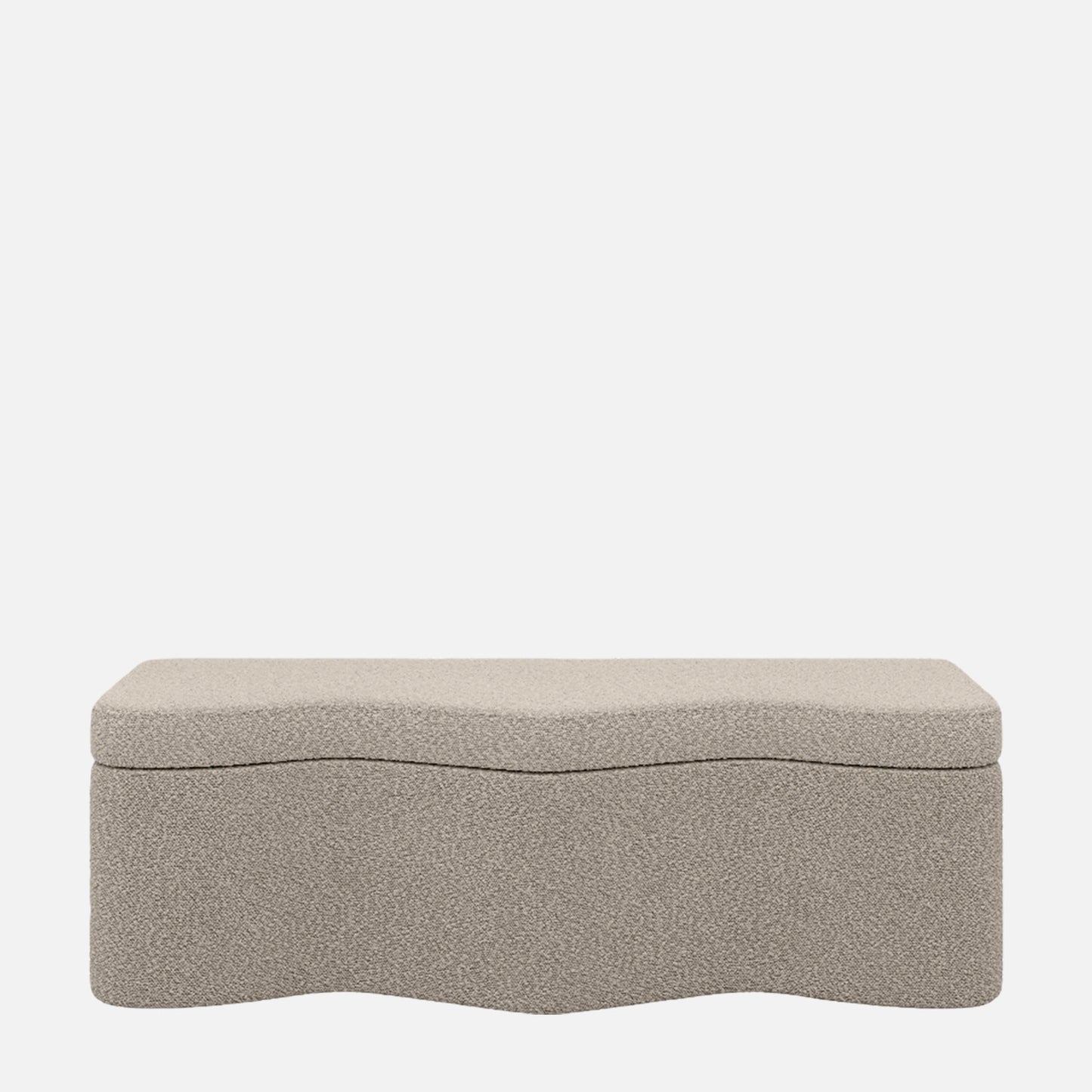 Velmora Wave Grey Boucle Storage Bench