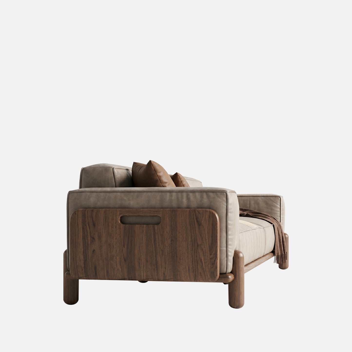 Elaris Leatherette 3 Seater Sofa in Creme Colour