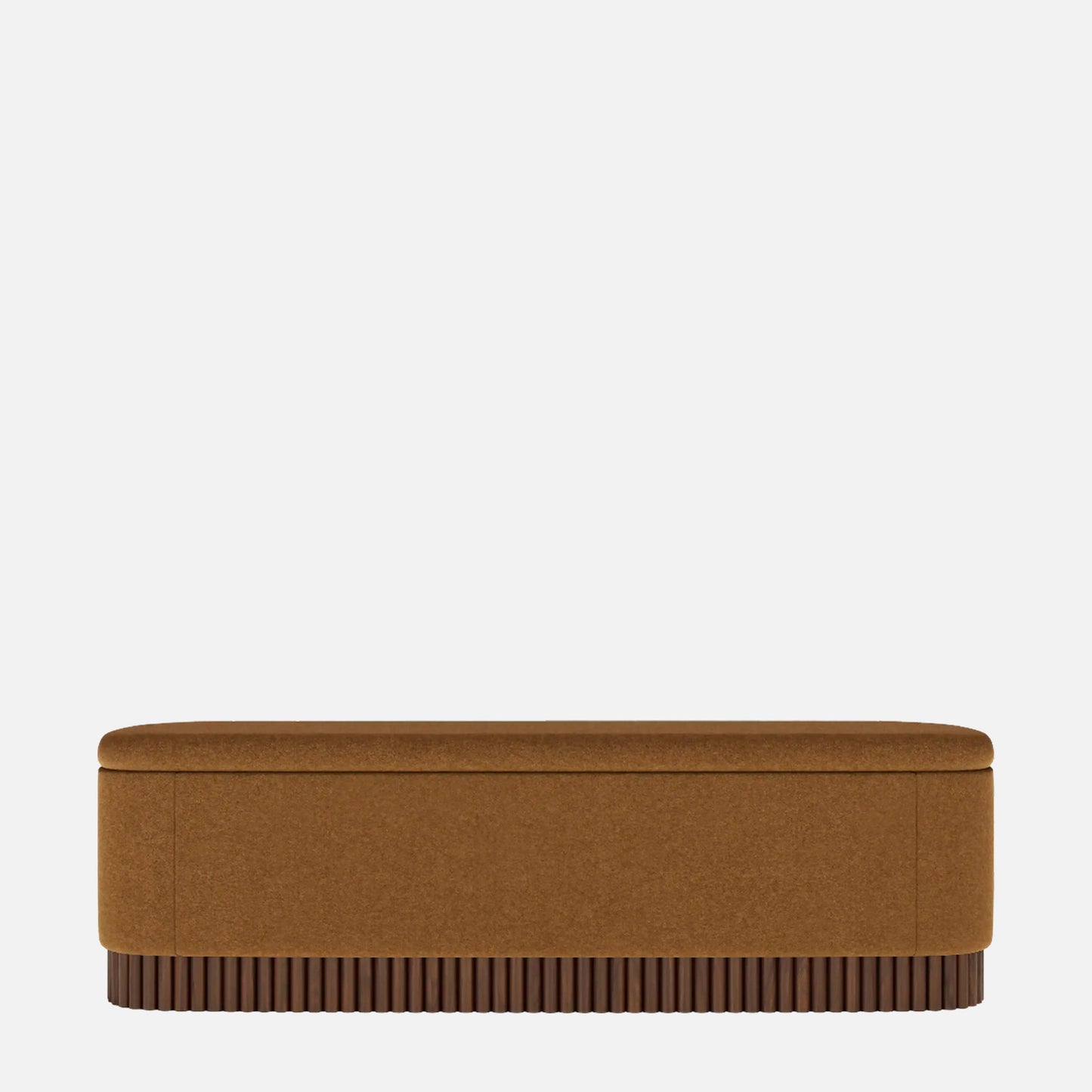 Lunara Edge Caramel Brown Boucle Storage Bench