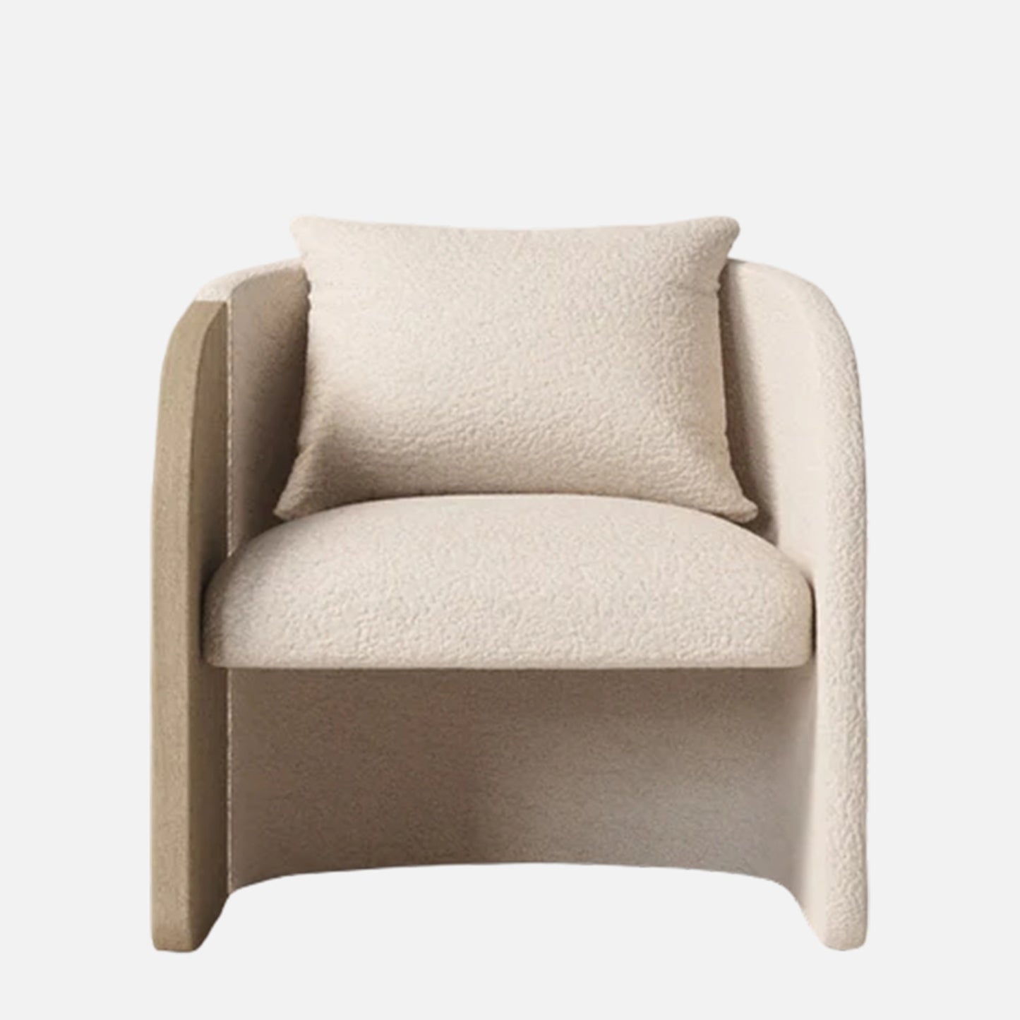 Arevella Sculpted Cream Boucle Lounge Chair