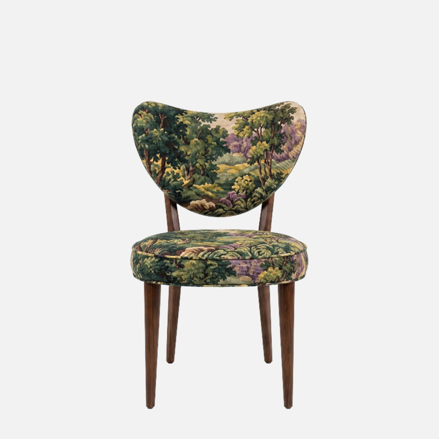 Fleorique Pattern Botanical Green Linen Lounge Chair