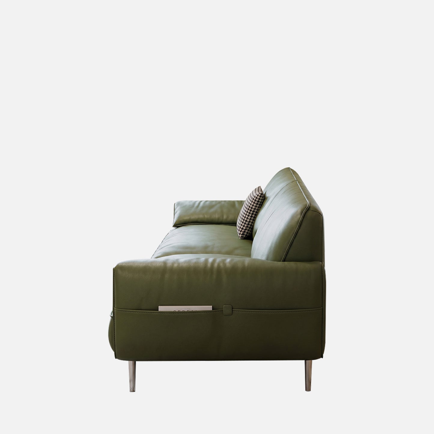 Valerio Leatherette 3 Seater Sofa in Olive Green Colour