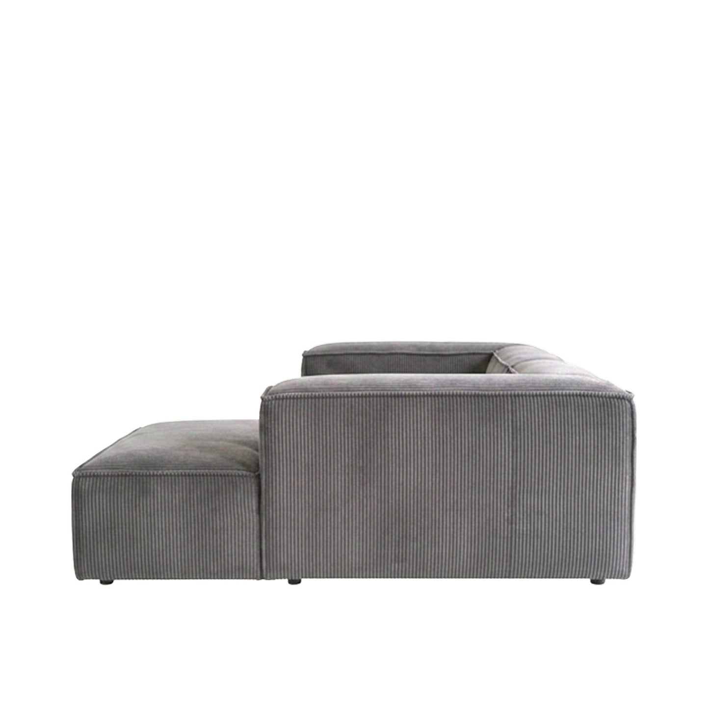 Elegant Edge 2 Seater Versatile Corduroy Grey L Shaped Sofa