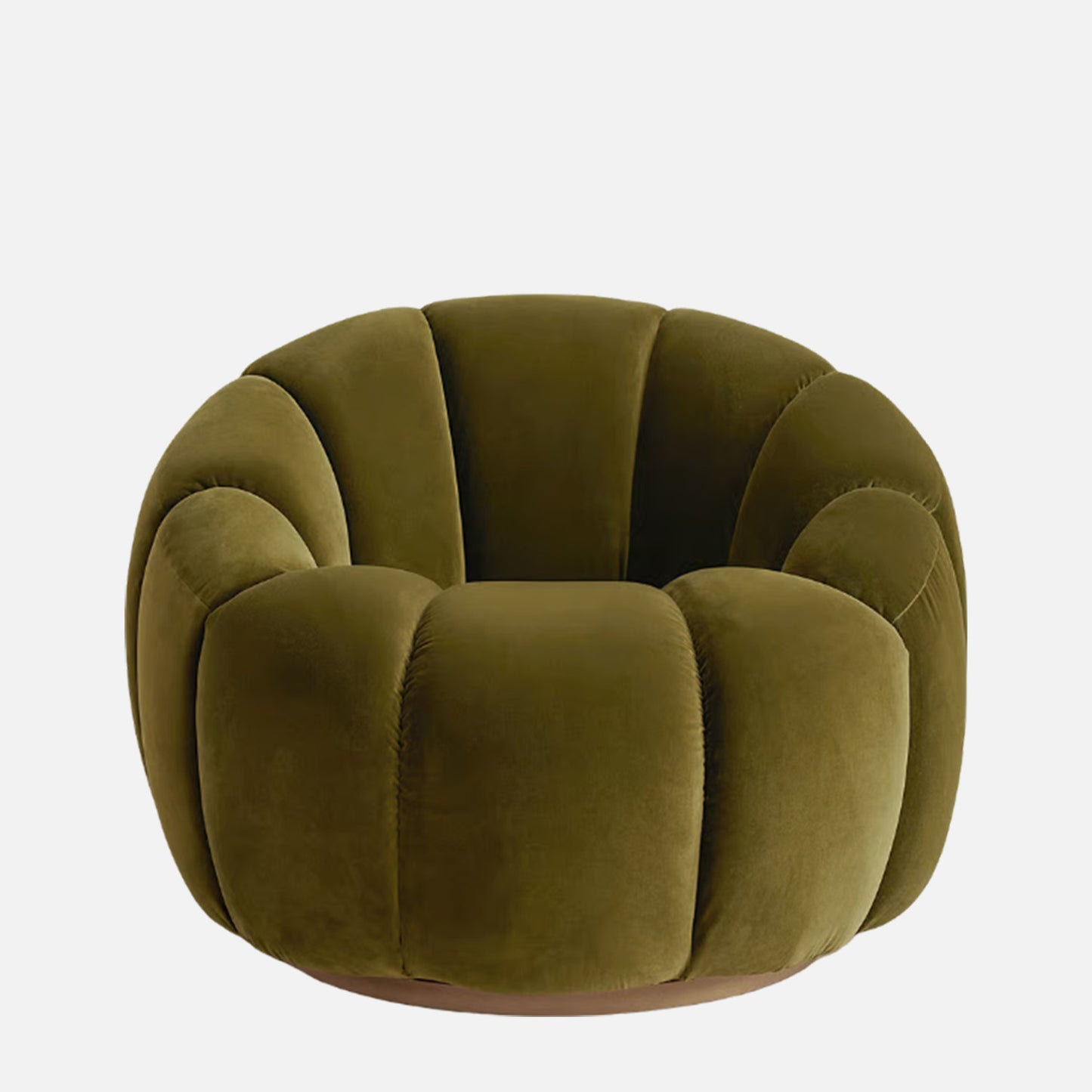 Fleoriane Petal Swivel Olive Velvet Lounge Chair