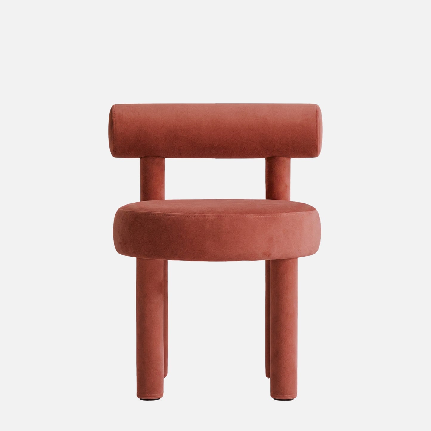 Elevara Cylinder Back Terracotta Rust Cotton Boucle Dining Chair