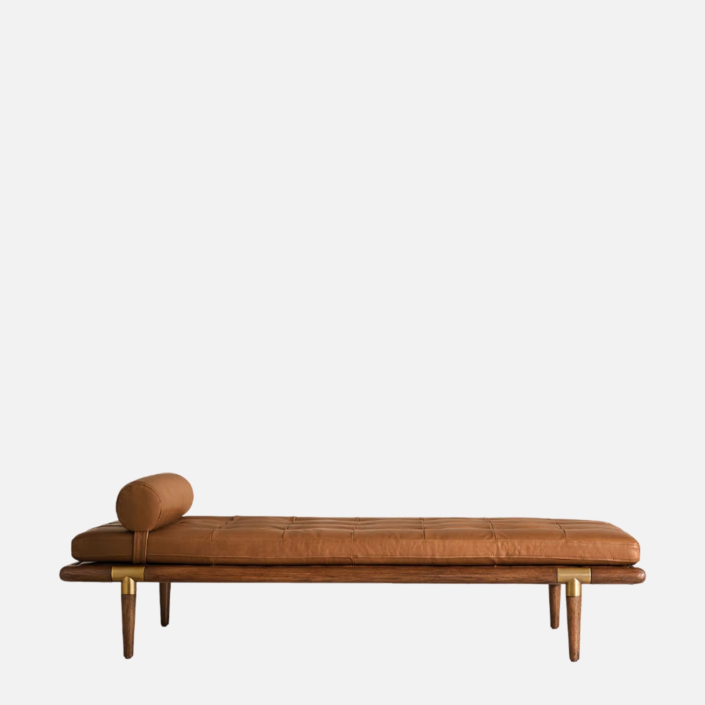 Aurelio Luxe Brown Leather Bench