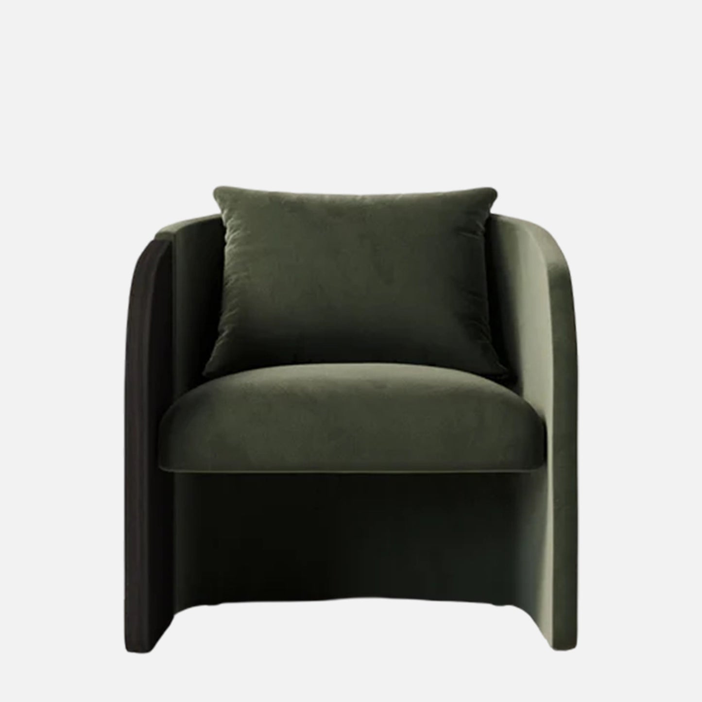 Arevella Sculpted Green Velvet Lounge Chair