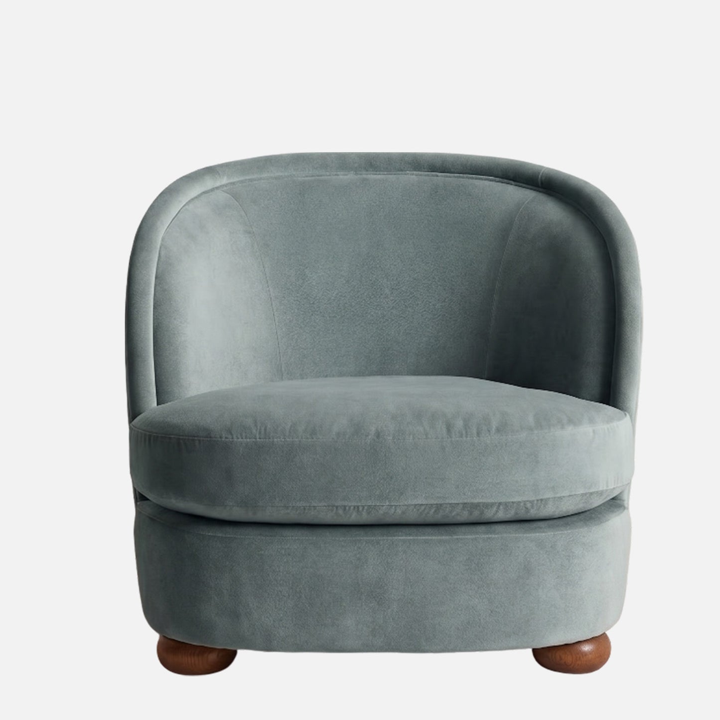 Orevella Classic Barrel Olive Green Velvet Lounge Chair