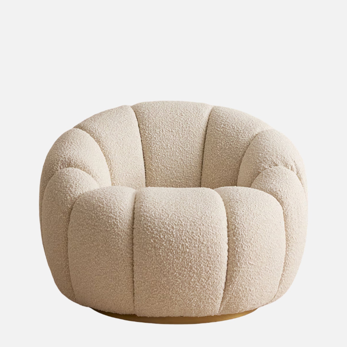 Fleoriane Petal Swivel Cream Boucle Lounge Chair