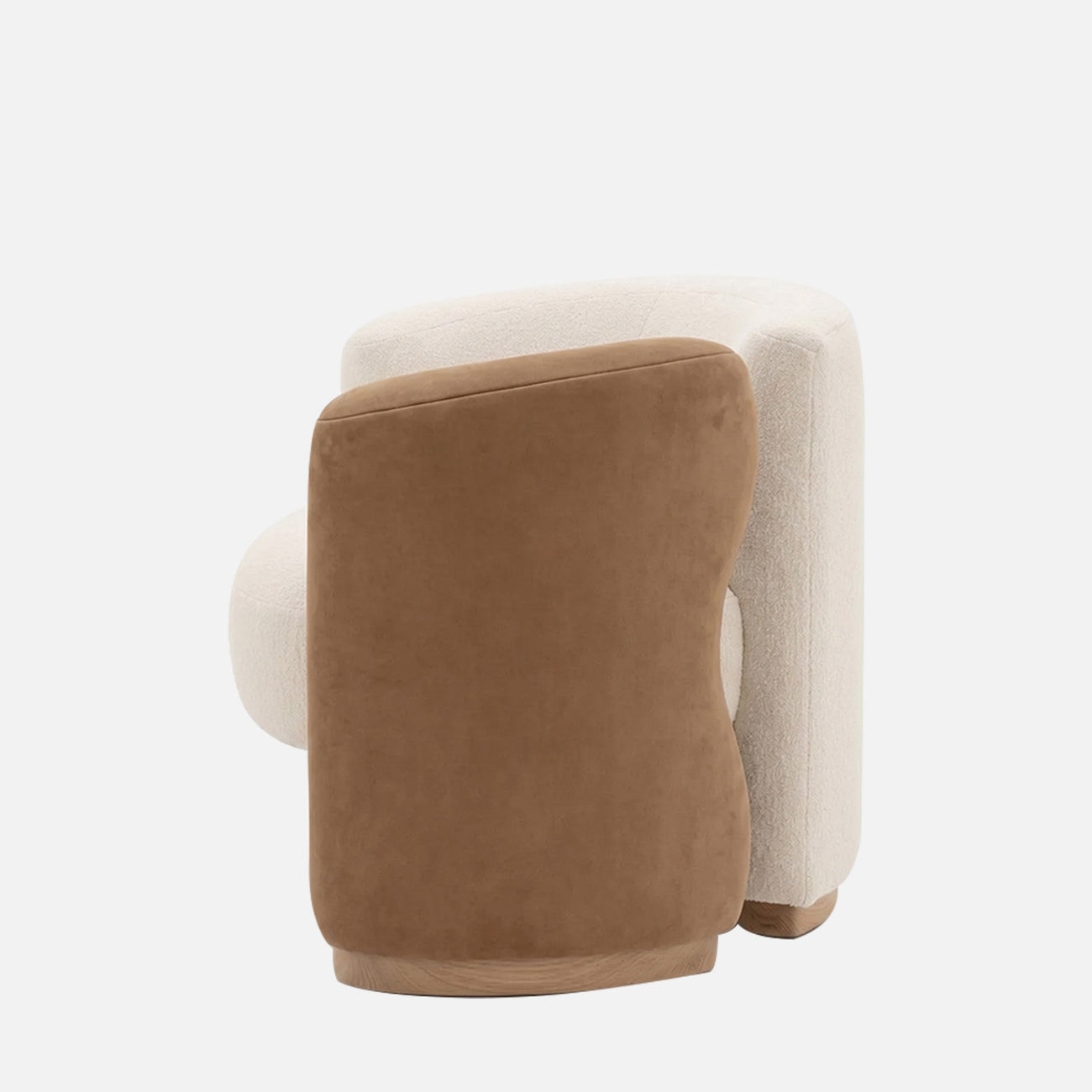 Elara Leatherette 1 Seater Sofa in White and Brown Colour