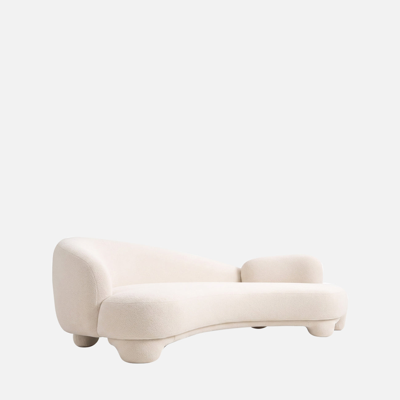 Havryn Platform Ivory 4 - Seater Boucle Sofa