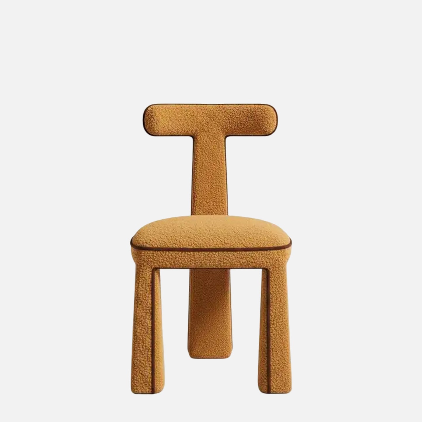 Eleion Minimal Form Orange Boucle Dining Chair