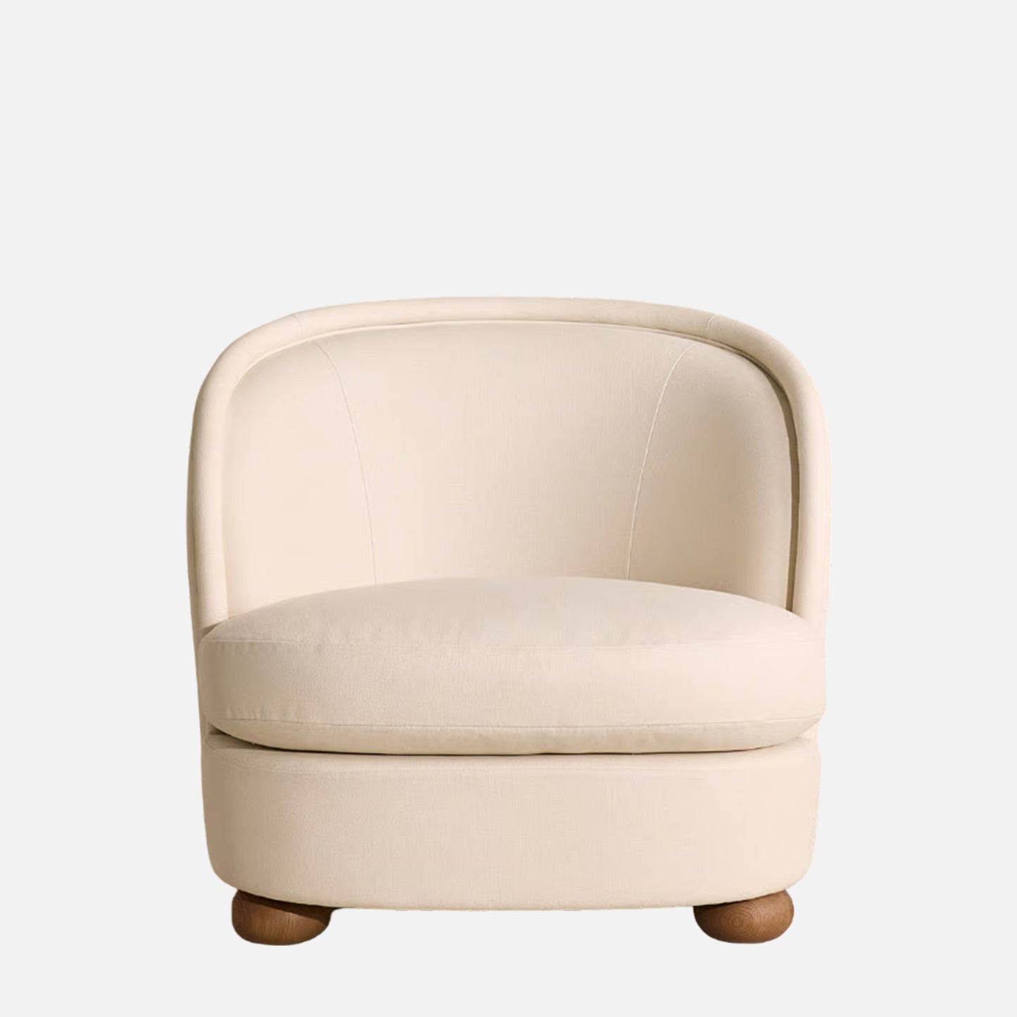 Elevara Petite Ivory Velvet Lounge Chair