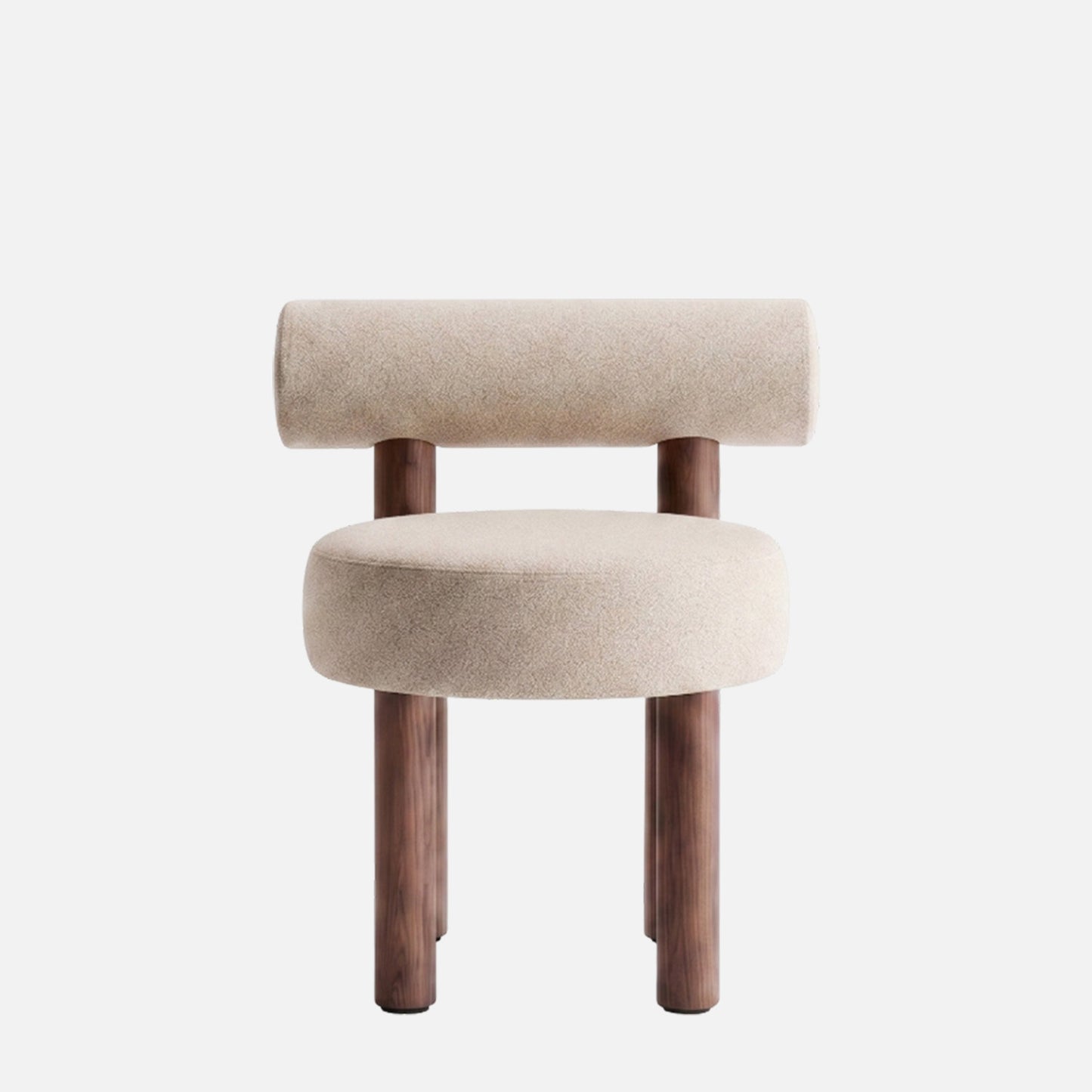Eleto Minimal Natural Beige Velvet Dining Chair