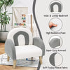Grey & White CloudArch Kids Armchair with Wooden LegsPlush Fabric