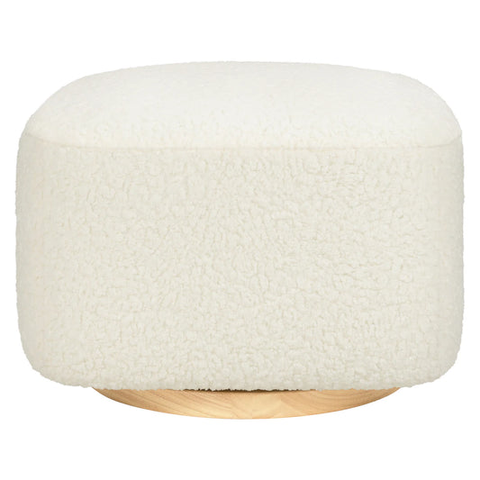 Natural Beige Pebble Knit Cube Boucle Kids Pouffe
