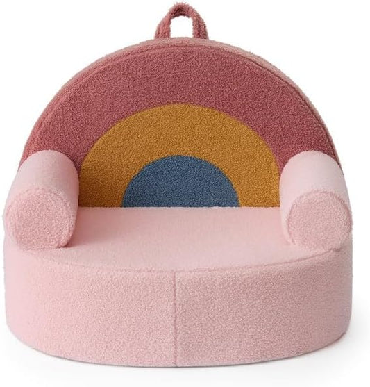 Blush Pink RainbowNest Kids Sofa ChairCrystal Velvet