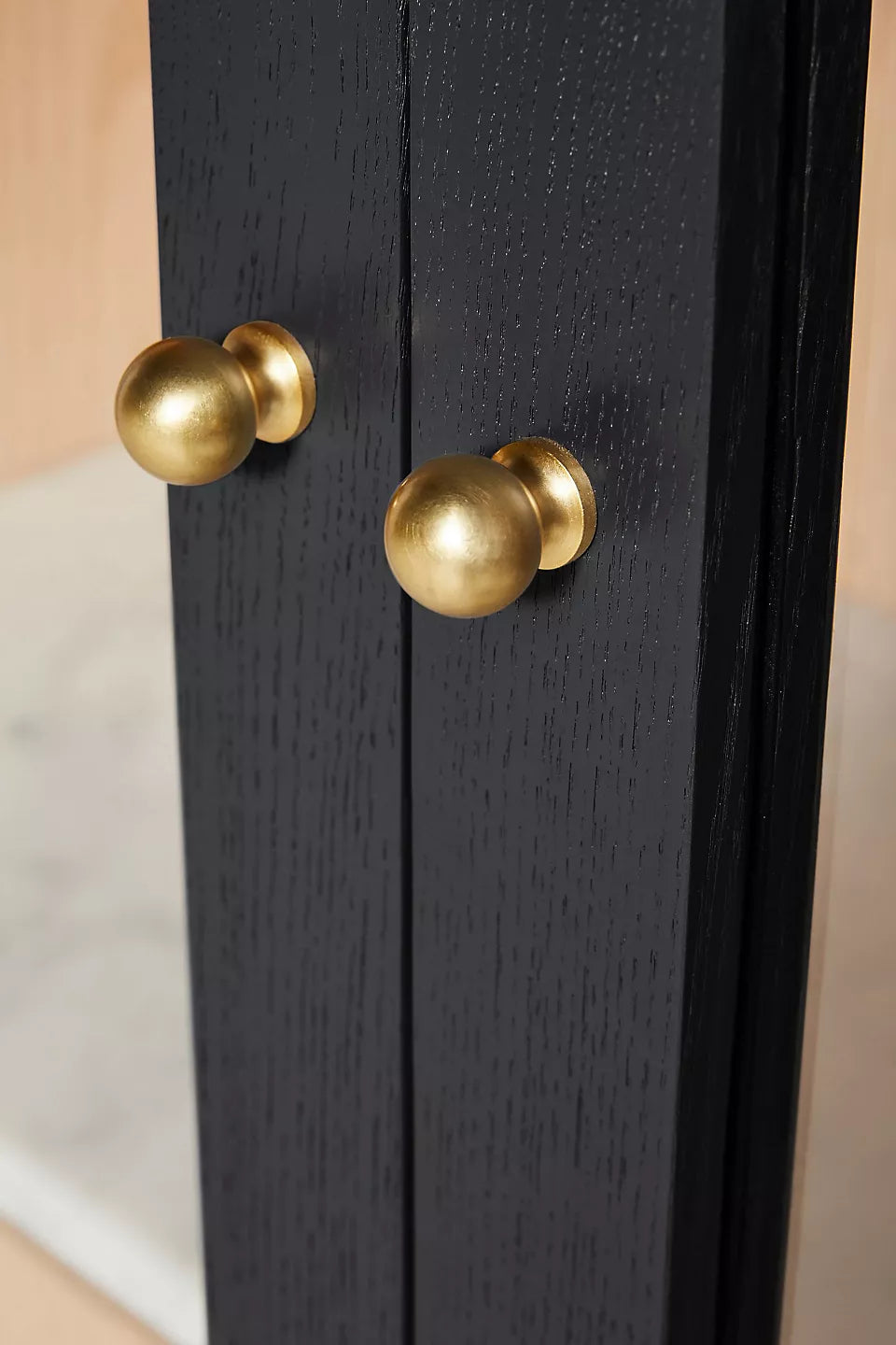 The Fern Marble Top Three-Drawer Storage Cabinet Black