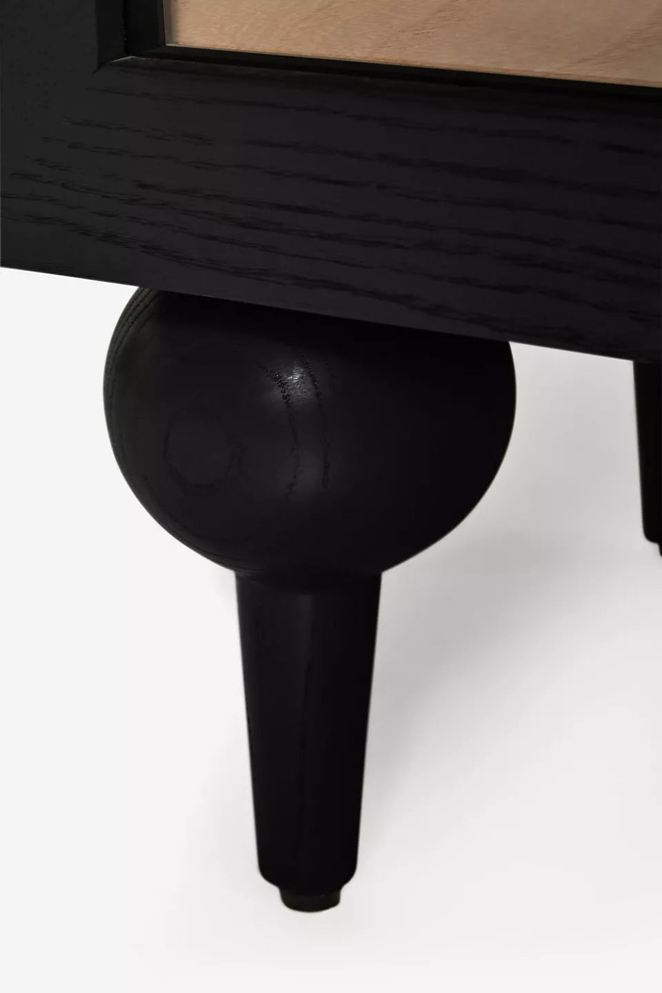 The Fern Marble Top Three-Drawer Storage Cabinet Black