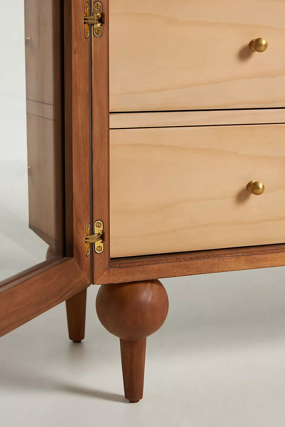 The Fern Marble Top Three-Drawer Storage Cabinet Tobacco