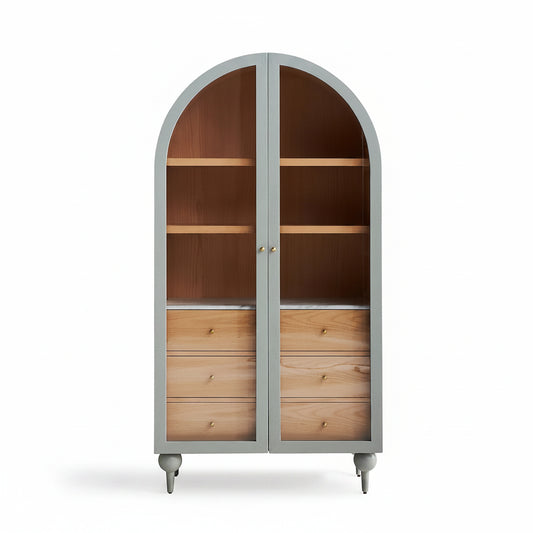 The Fern Marble Top Three-Drawer Storage Cabinet Sage