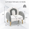 Grey & White CloudArch Kids Armchair with Wooden LegsPlush Fabric