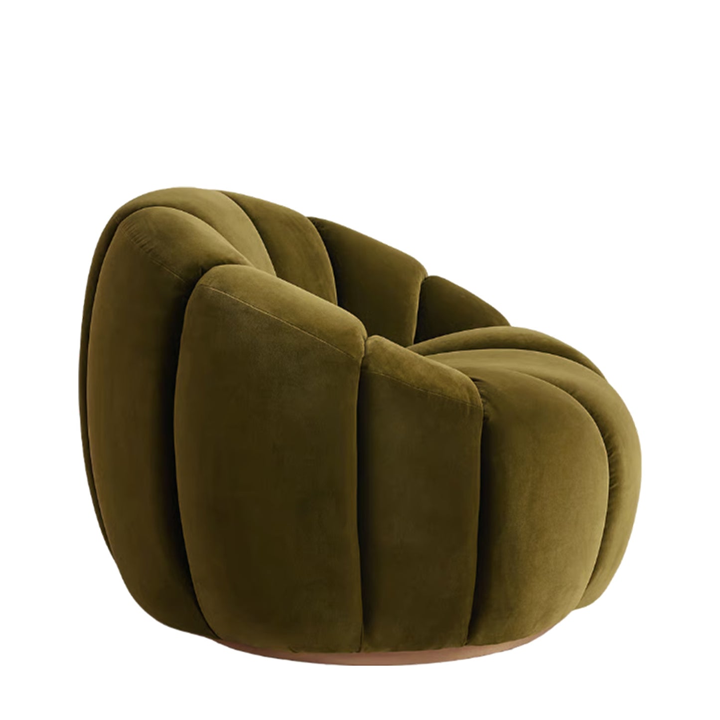 Fleoriane Petal Swivel Olive Velvet Lounge Chair