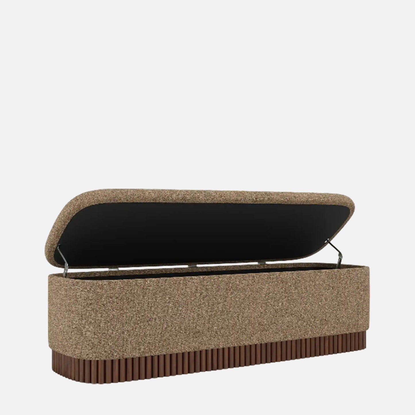 Lunara Edge Speckled Capuccino Boucle Storage Bench