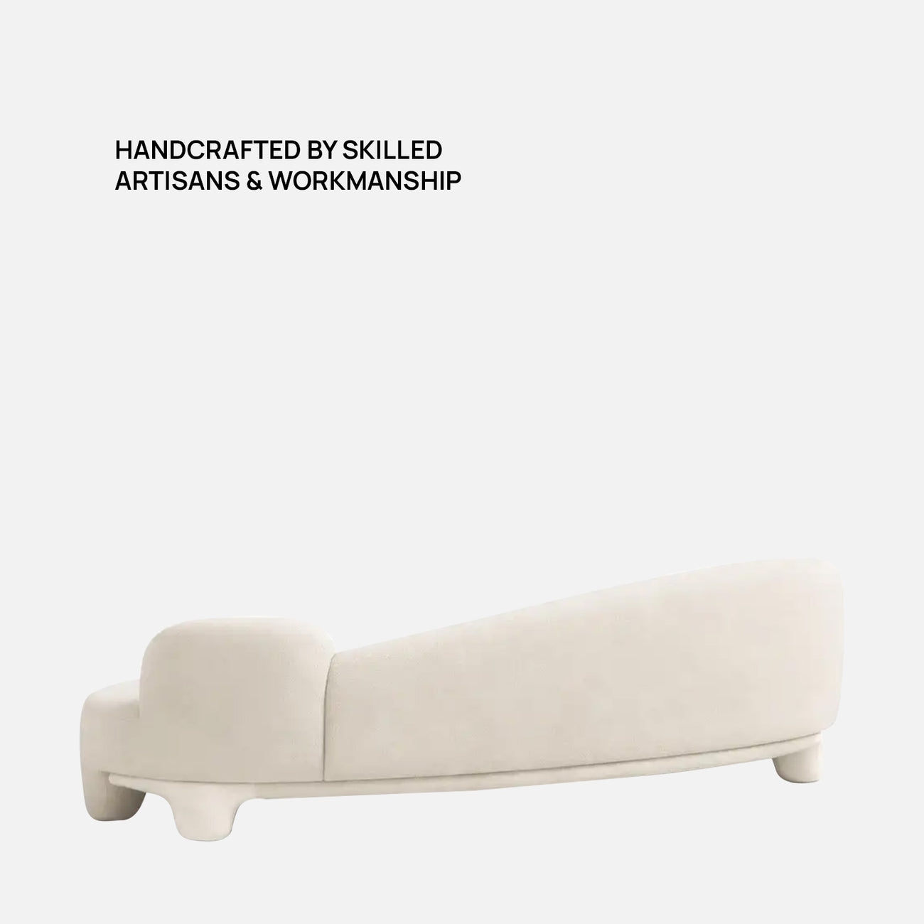 Havryn Platform Ivory 4 - Seater Boucle Sofa