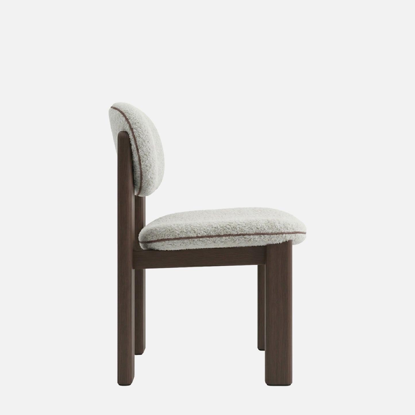 Neerlo Soft Back Grey & Walnut Boucle Dining Chair